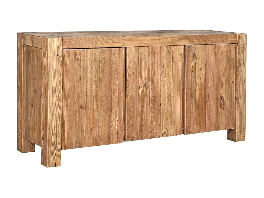 Buffet 168 cm 3 portes 3 tablettes bois de pin massif recyclé - CHALET