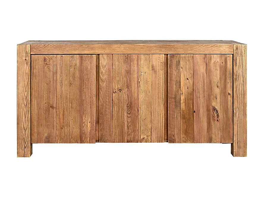 Buffet 168 cm 3 portes 3 tablettes bois de pin massif recyclé - CHALET