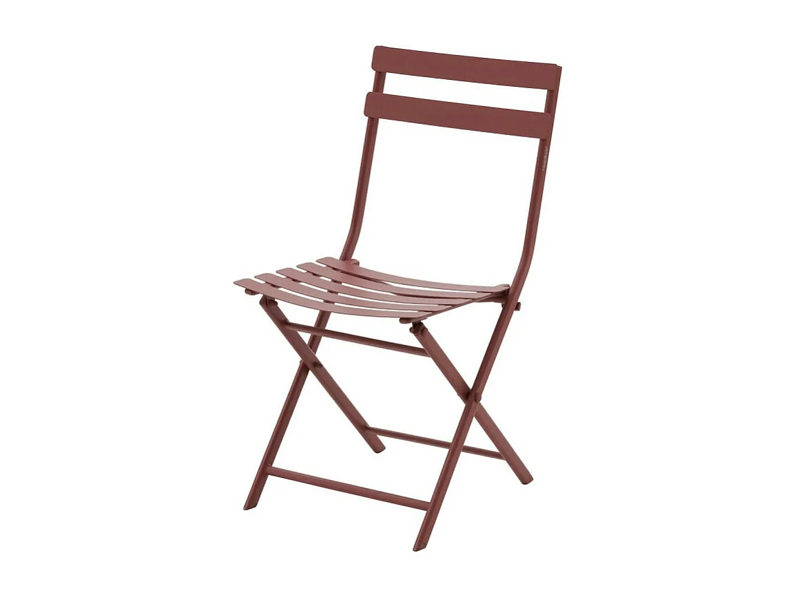 Chaise métal pliante Greensboro lie de vin Hespéride