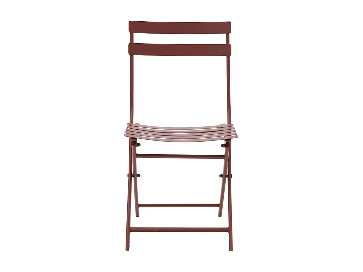 Chaise métal pliante Greensboro lie de vin Hespéride