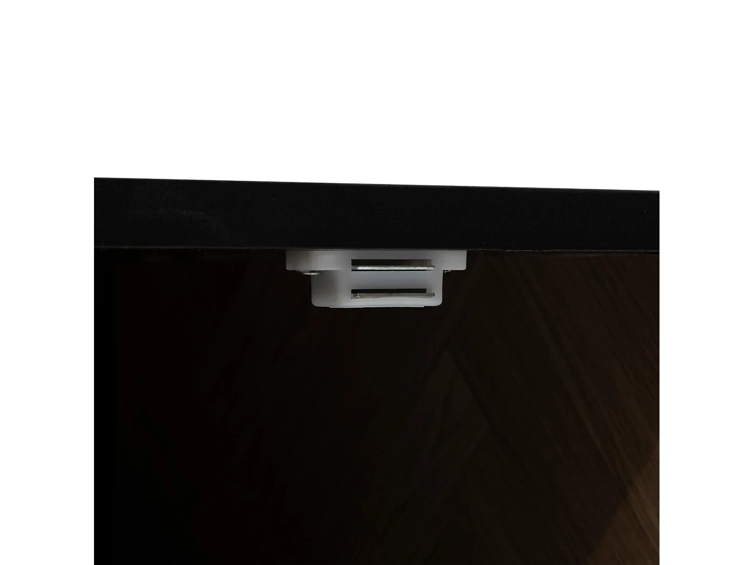 Meuble TV 2 Portes & 1 Tiroir "Chevrons" 120cm Naturel & Noir