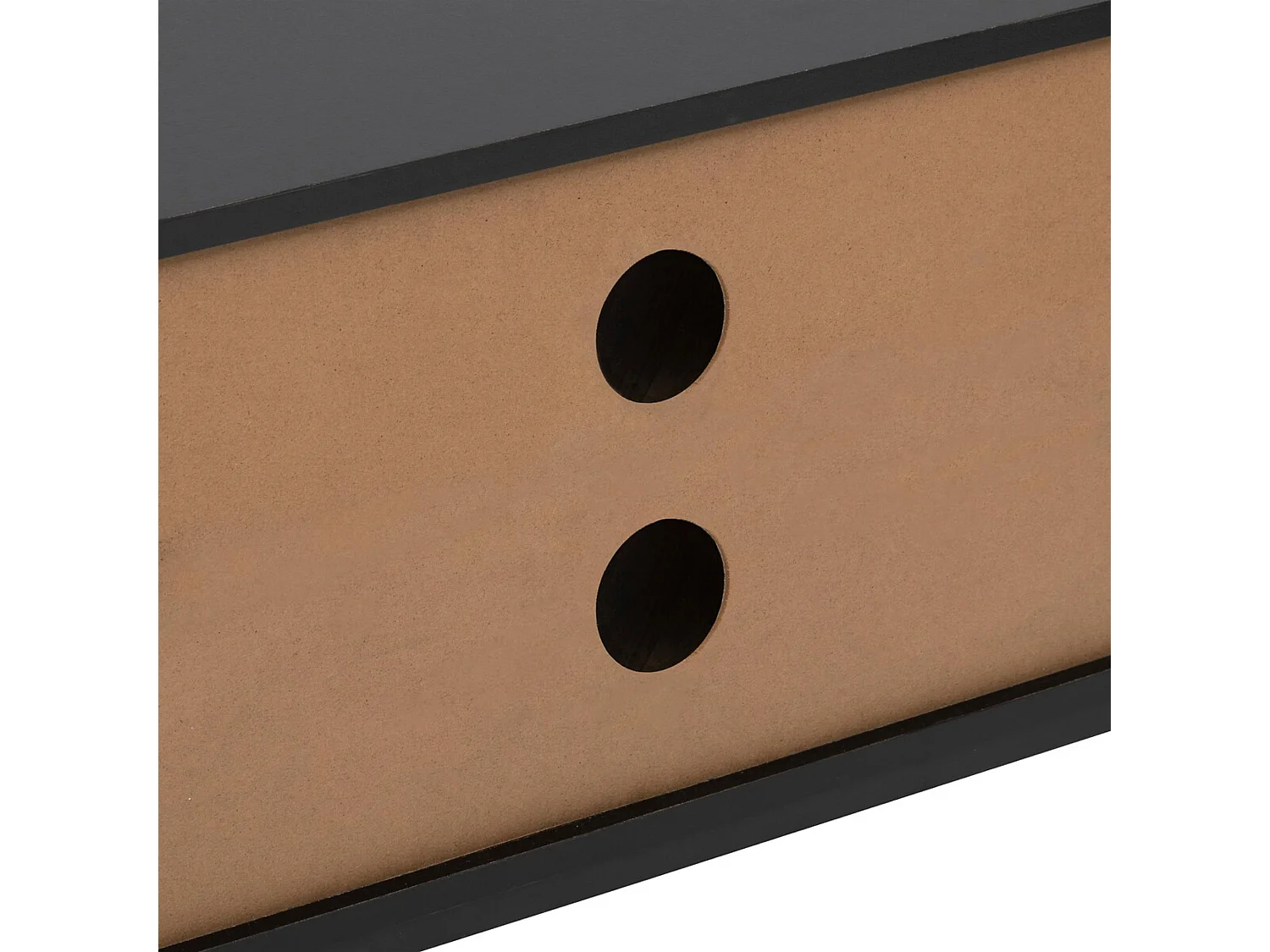 Meuble TV 2 Portes & 1 Tiroir "Chevrons" 120cm Naturel & Noir