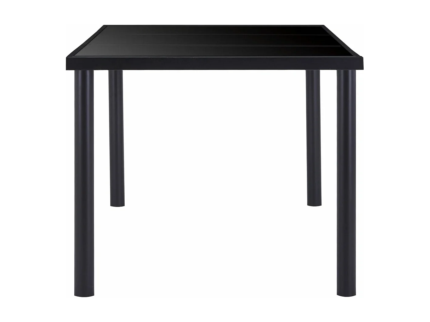 9 pcs conjunto de jantar couro artificial preto