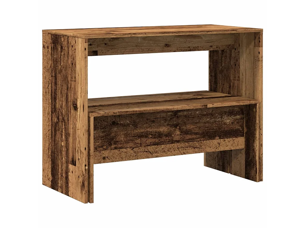 Ensemble table à manger et bancs 3 pcs bois d'ingénierie