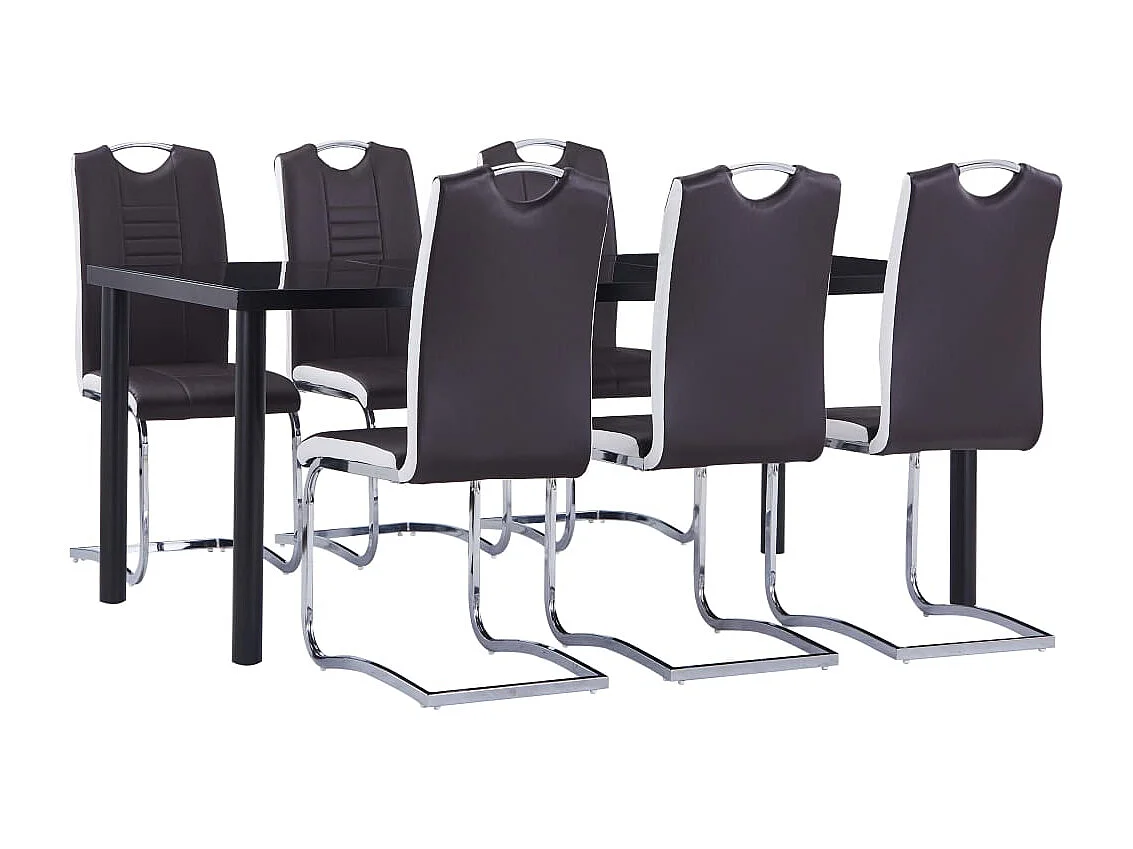 Ensemble de salle à manger 7 pcs Similicuir Marron