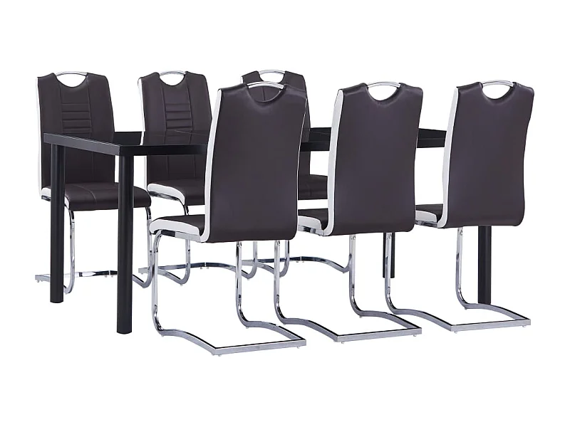 Ensemble de salle à manger 7 pcs Similicuir Marron