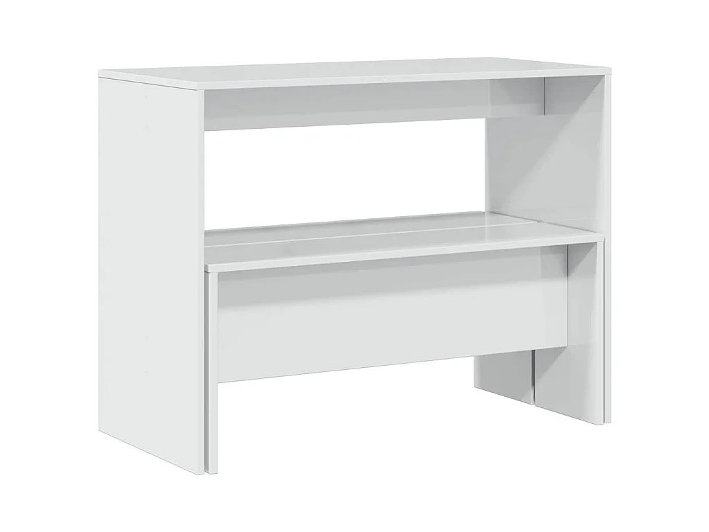 Ensemble table à manger et bancs 3 pcs bois d'ingénierie