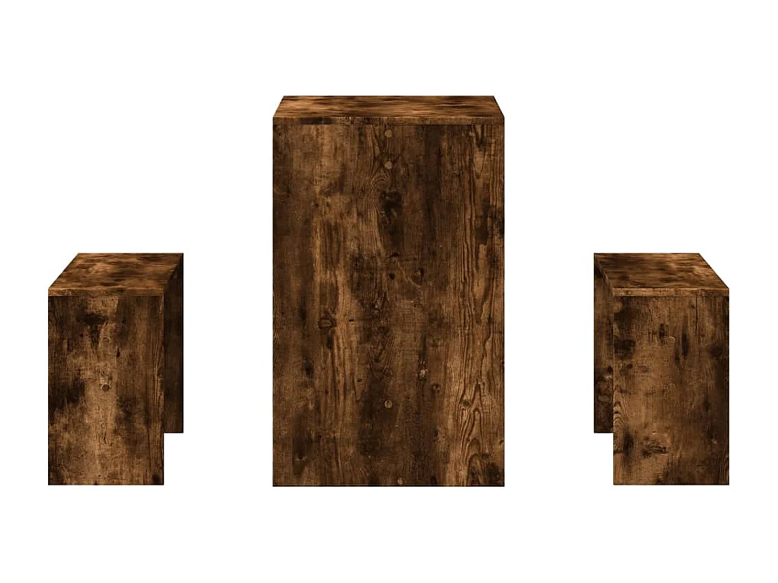 Ensemble table à manger et bancs 3 pcs bois d'ingénierie