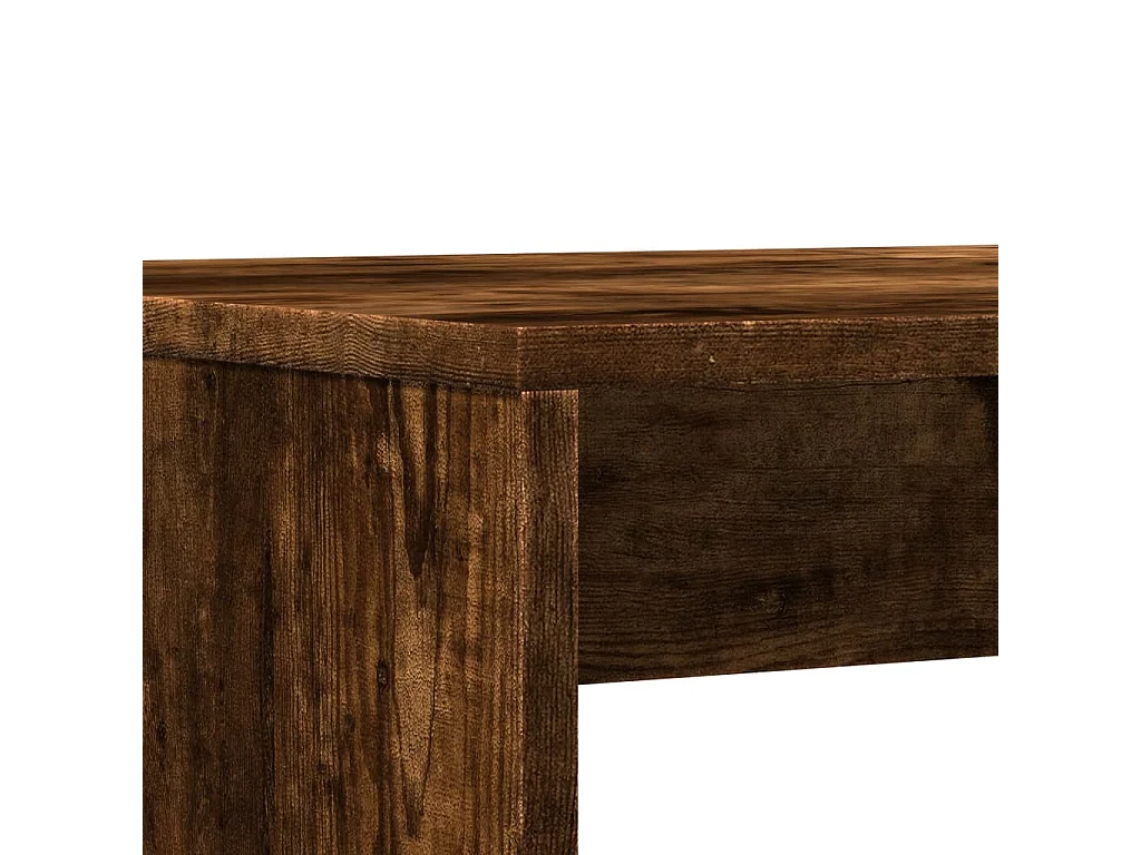 3-tlg. Esstisch und Bank Set Räuchereiche Holzwerkstoff