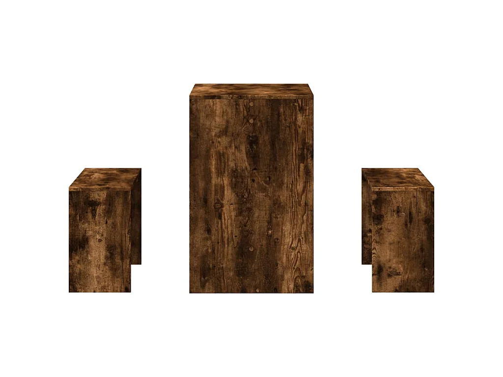 Ensemble table à manger et bancs 3 pcs bois d'ingénierie