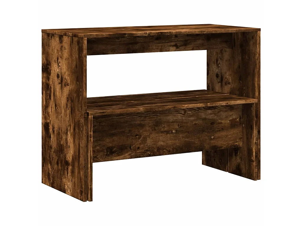 Ensemble table à manger et bancs 3 pcs bois d'ingénierie