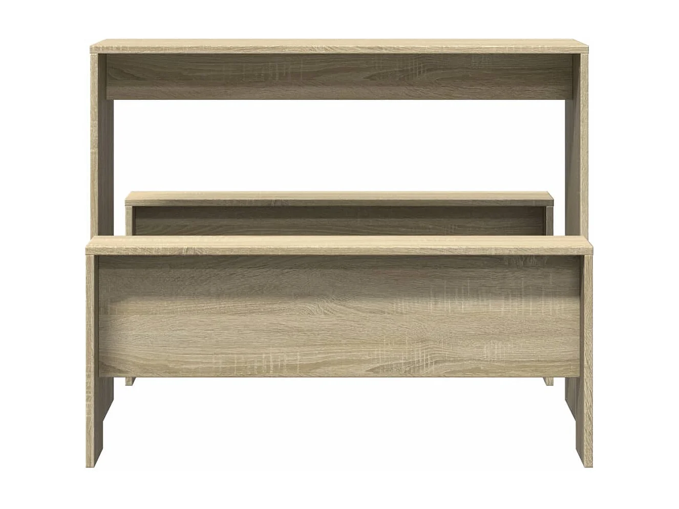 Mesa y bancos de comedor 3 pzas madera ingeniería roble Sonoma