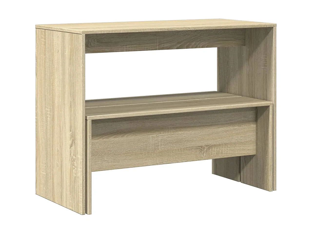 3-delige Eettafel en bankenset bewerkt hout sonoma eikenkleurig