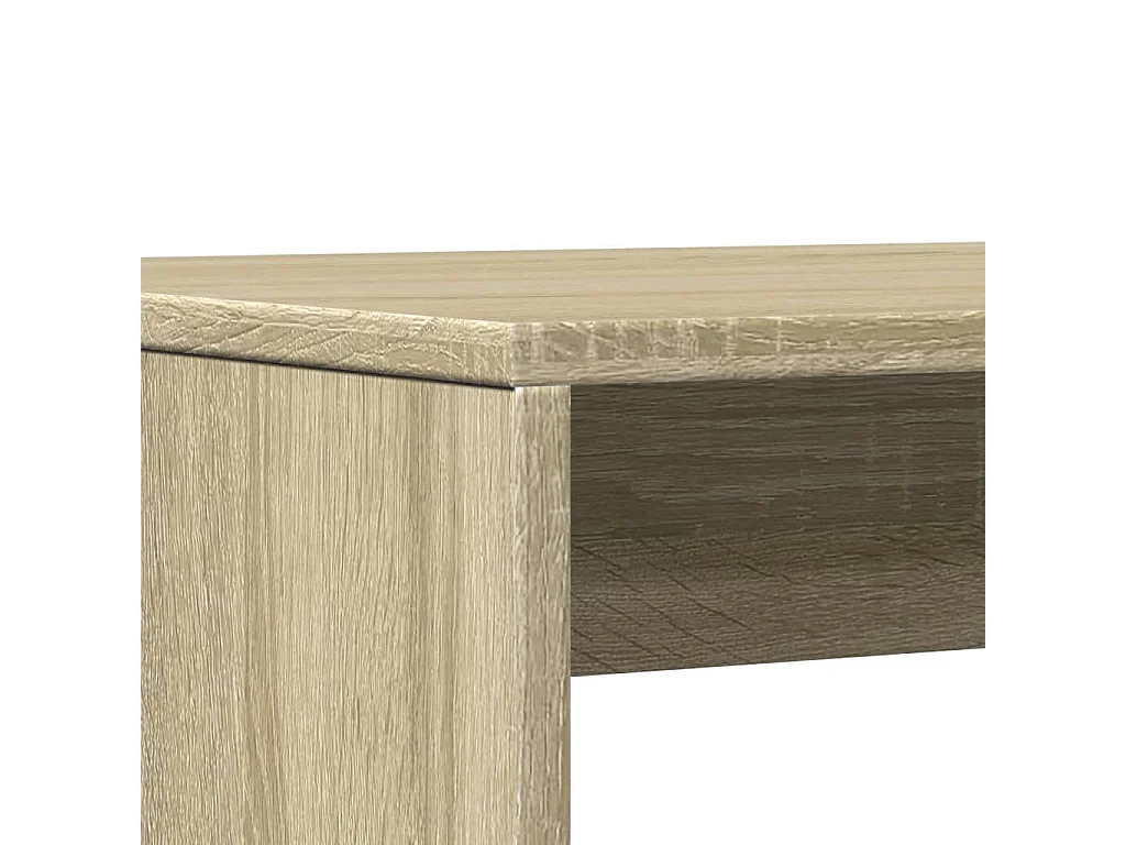 3-delige Eettafel en bankenset bewerkt hout sonoma eikenkleurig