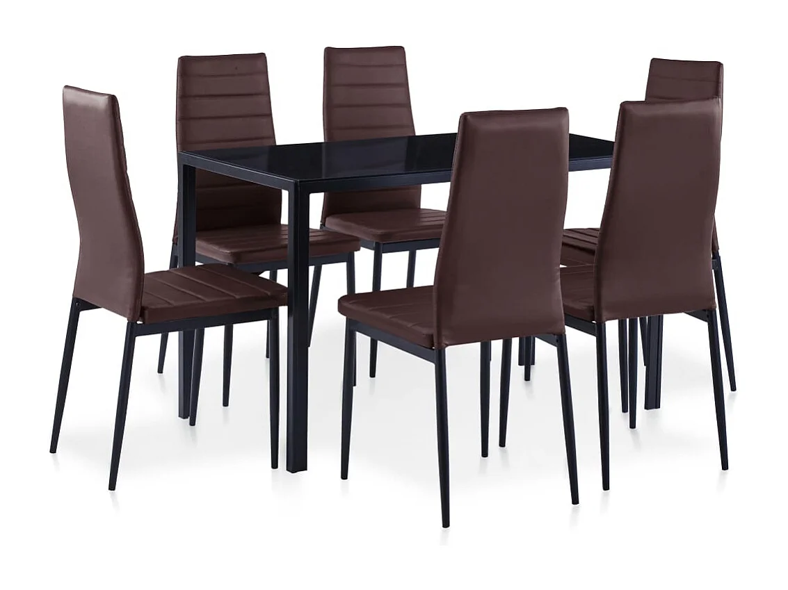 Ensemble à dîner 7 pcs Marron