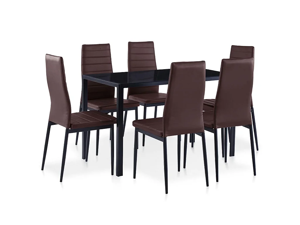 Ensemble à dîner 7 pcs Marron