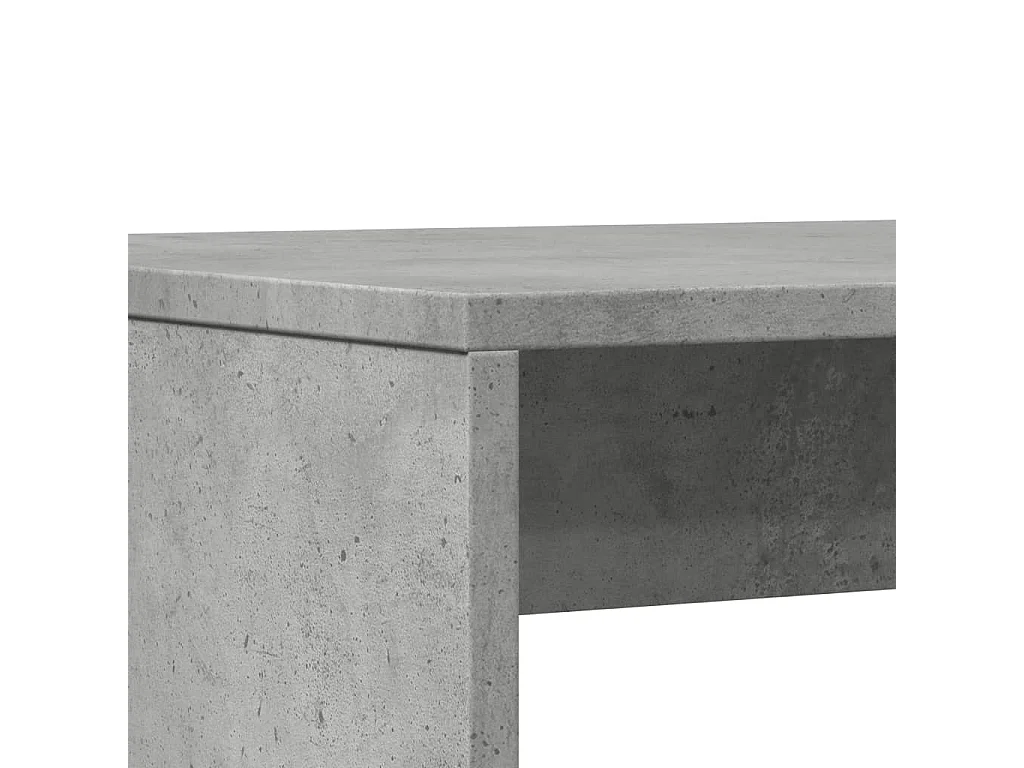 Set Tavolo da Pranzo e Panche 3 pz Grigio Cemento in Truciolato