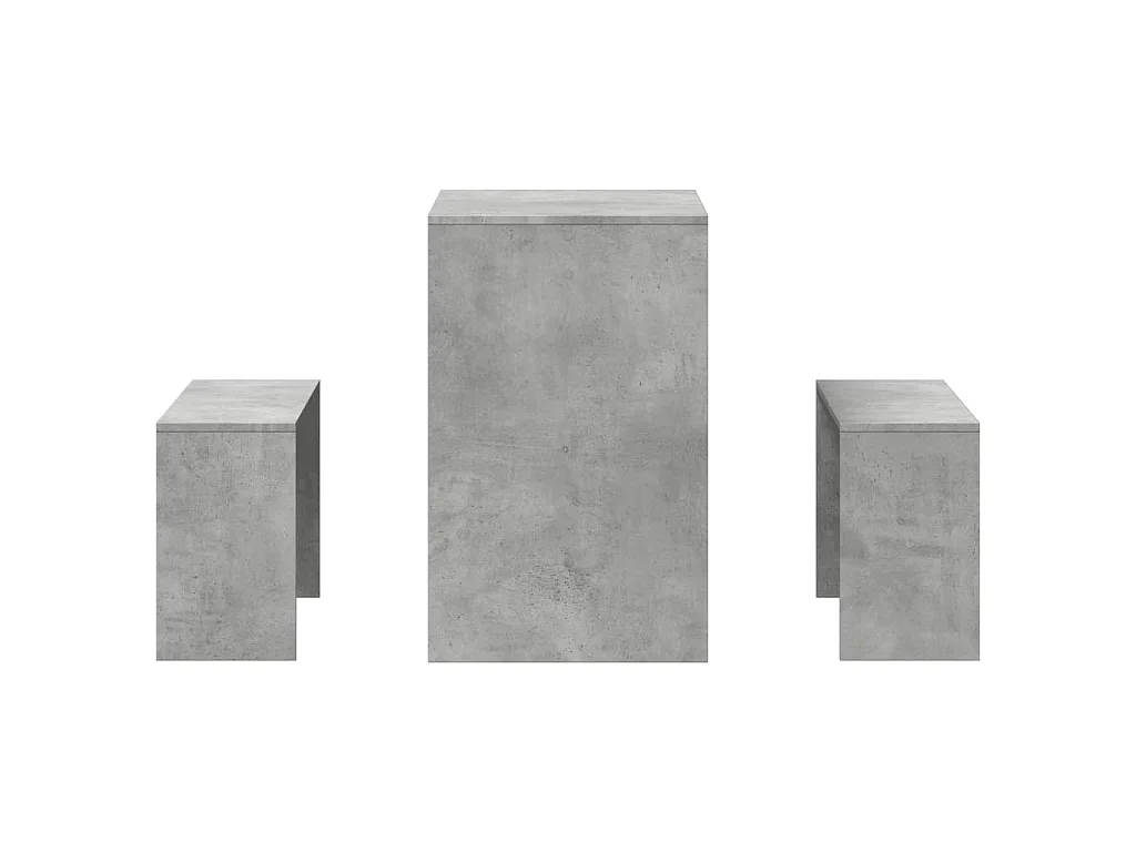 Ensemble table à manger et bancs 3 pcs bois d'ingénierie