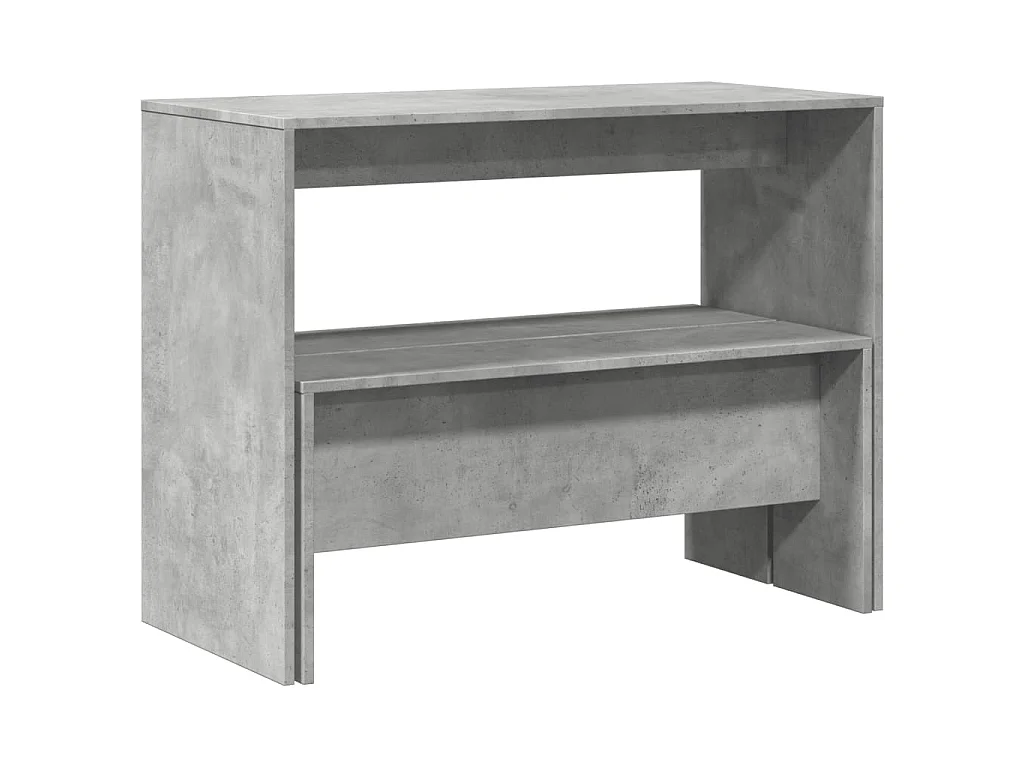 Ensemble table à manger et bancs 3 pcs bois d'ingénierie