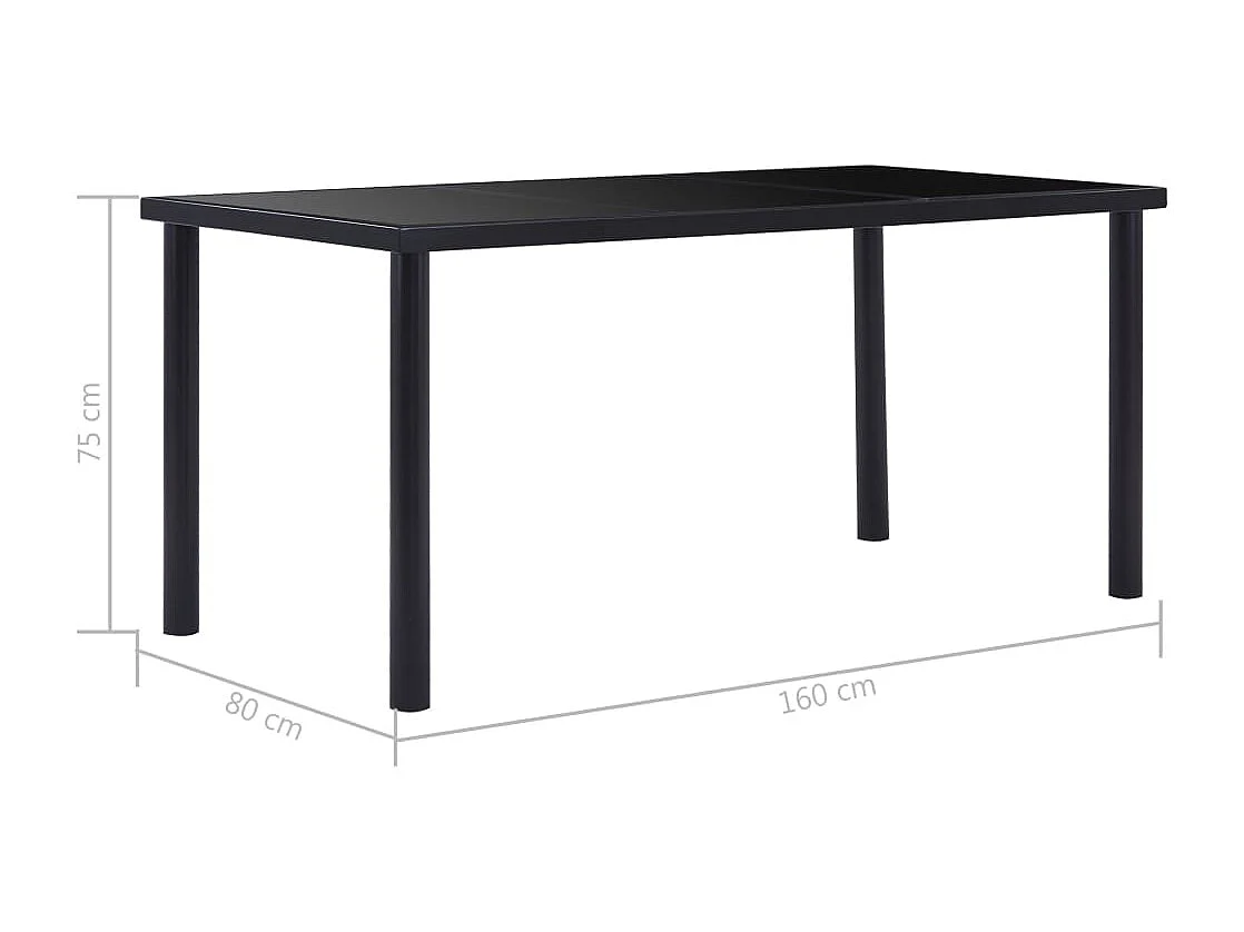 Ensemble de salle à manger 7 pcs Similicuir Noir