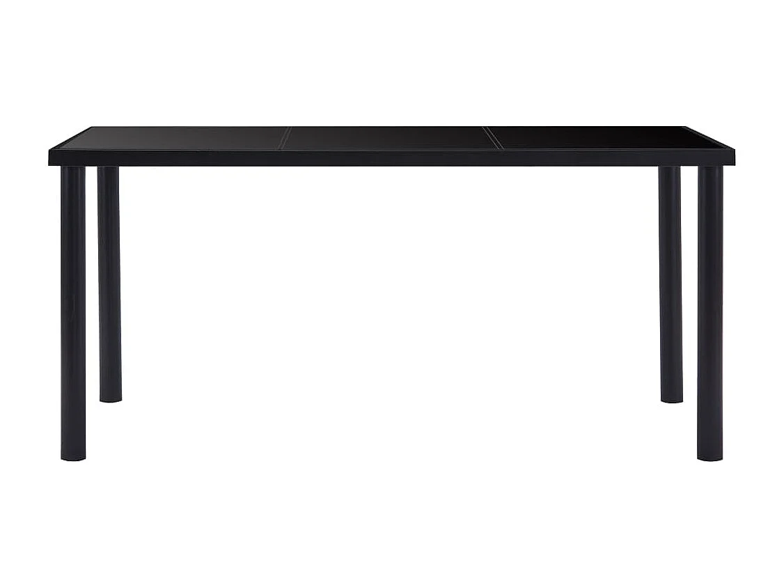 7 pcs conjunto de jantar couro artificial preto