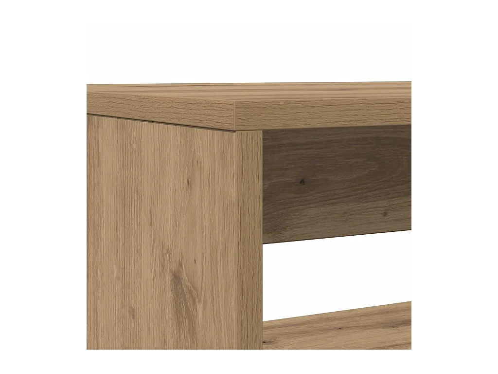 3-tlg. Esstisch und Bank Set Artisan-Eiche Holzwerkstoff