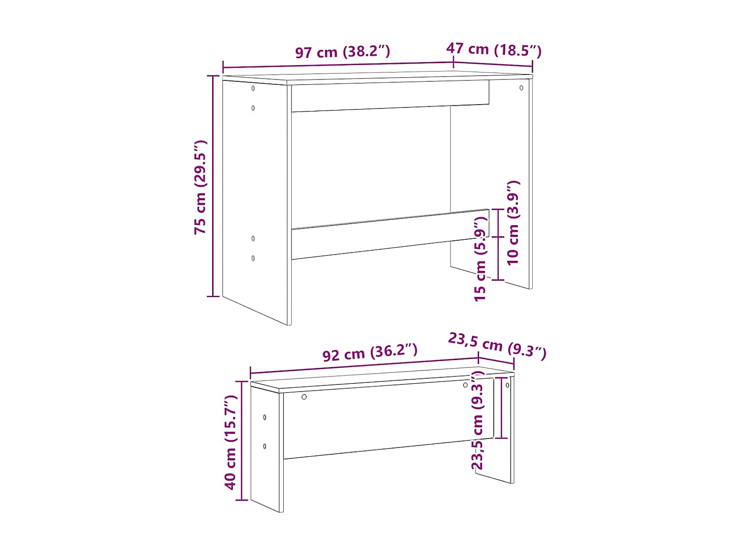 Ensemble table à manger et bancs 3 pcs bois d'ingénierie