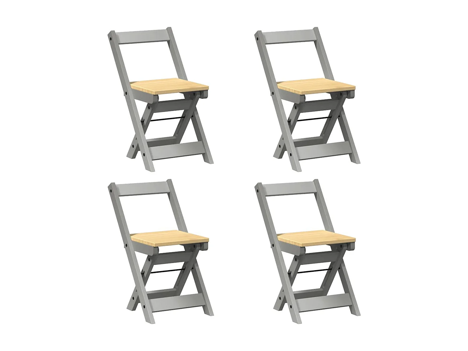 Ensemble à manger papillon 5 pcs Corona pliable gris bois pin