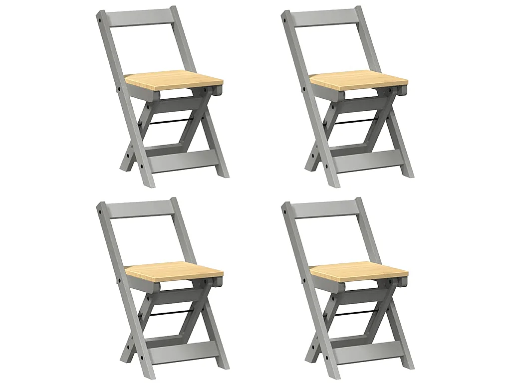 Ensemble à manger papillon 5 pcs Corona pliable gris bois pin