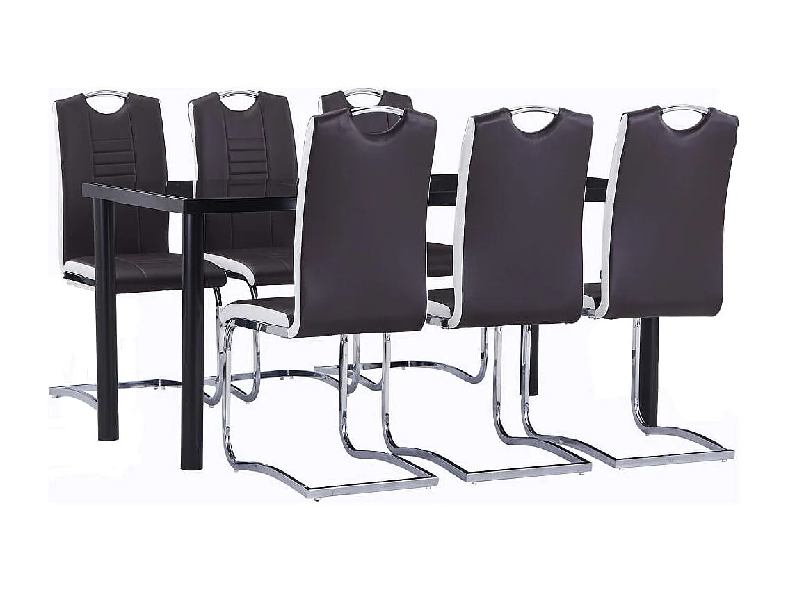 Ensemble de salle à manger 7 pcs Similicuir Marron