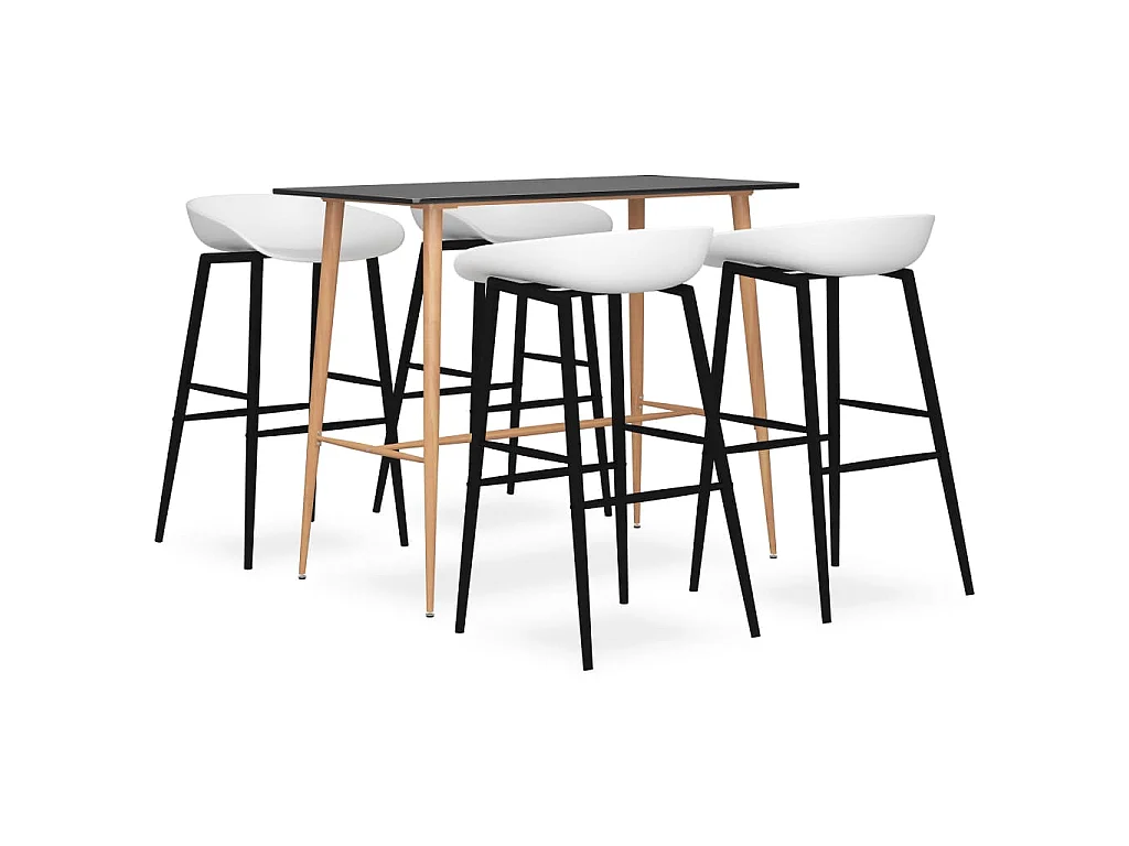Ensemble de bar 5 pcs Noir et blanc