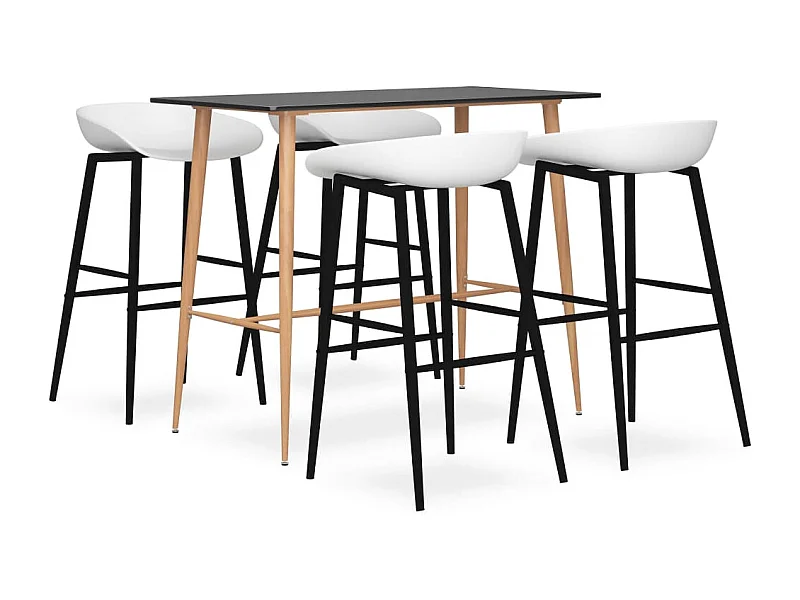 5-tlg. Bar-Set Schwarz und Weiß