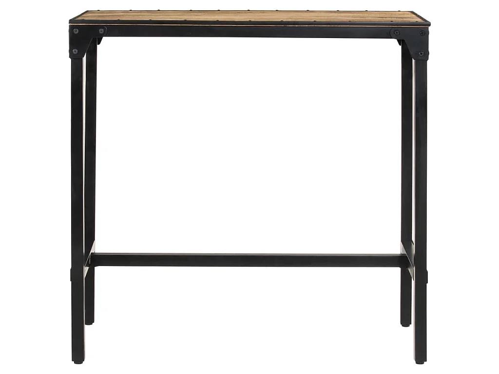 Ensemble de bar 5 pcs bois de manguier brut massif et métal