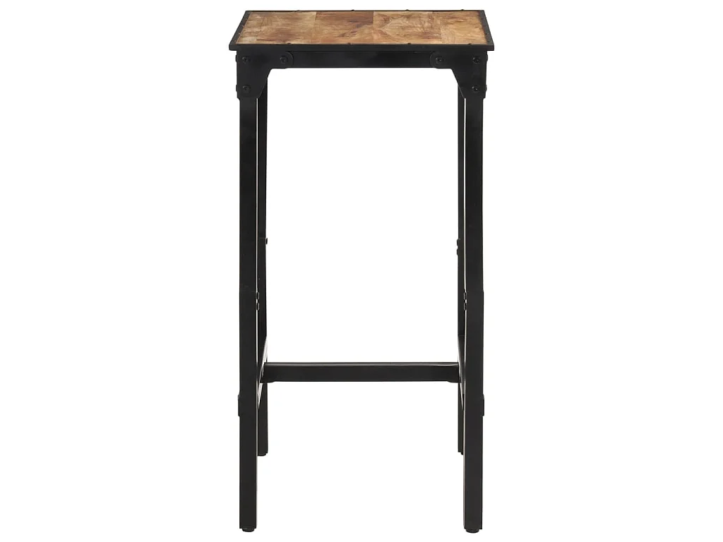 Ensemble de bar 3 pcs bois de manguier brut massif et métal