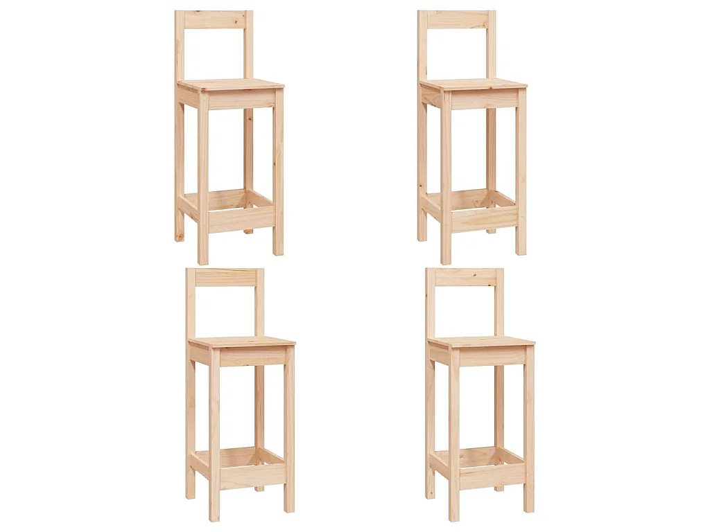 Ensemble de bar 5 pcs Bois de pin massif