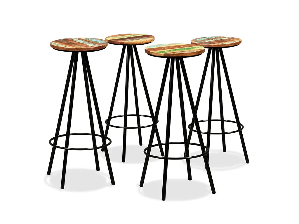 Ensemble de bar 9 pcs Bois d'acacia et de récupération massif