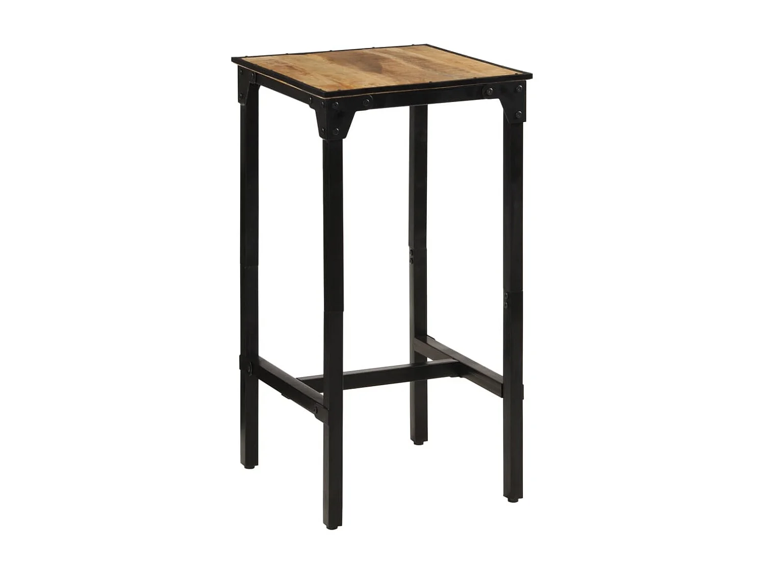 3 pcs conj. de bar madeira de mangueira áspera maciça e metal