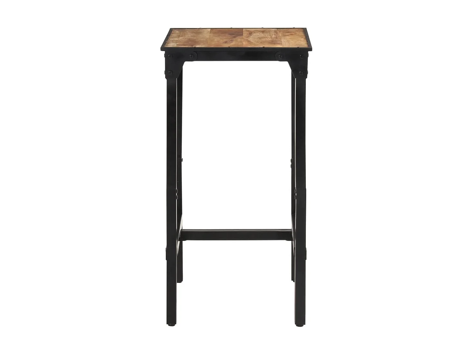 3 pcs conj. de bar madeira de mangueira áspera maciça e metal