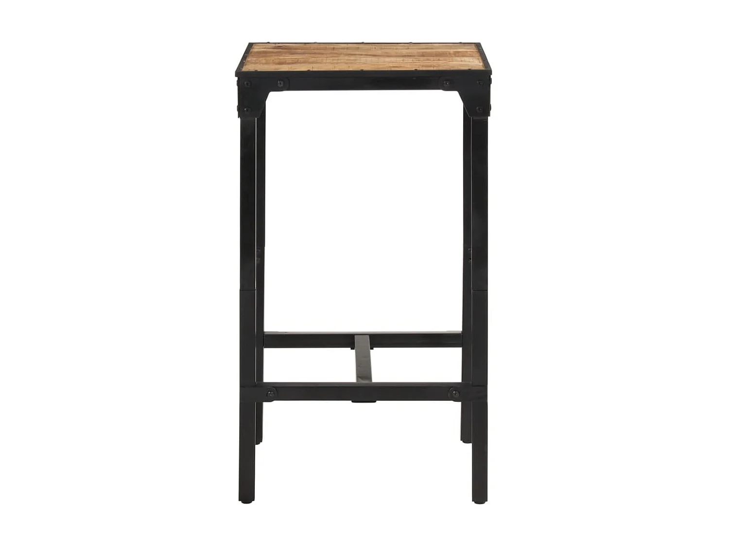 3 pcs conj. de bar madeira de mangueira áspera maciça e metal