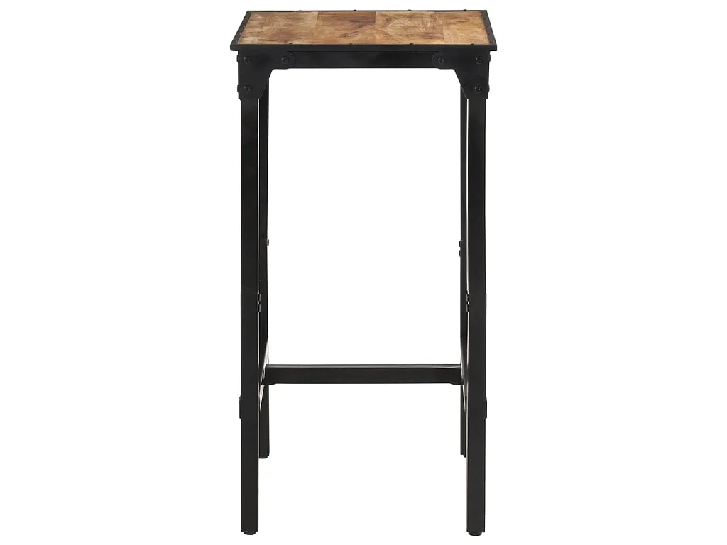 Ensemble de bar 3 pcs bois de manguier brut massif et métal