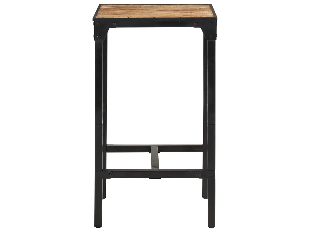 Ensemble de bar 3 pcs bois de manguier brut massif et métal