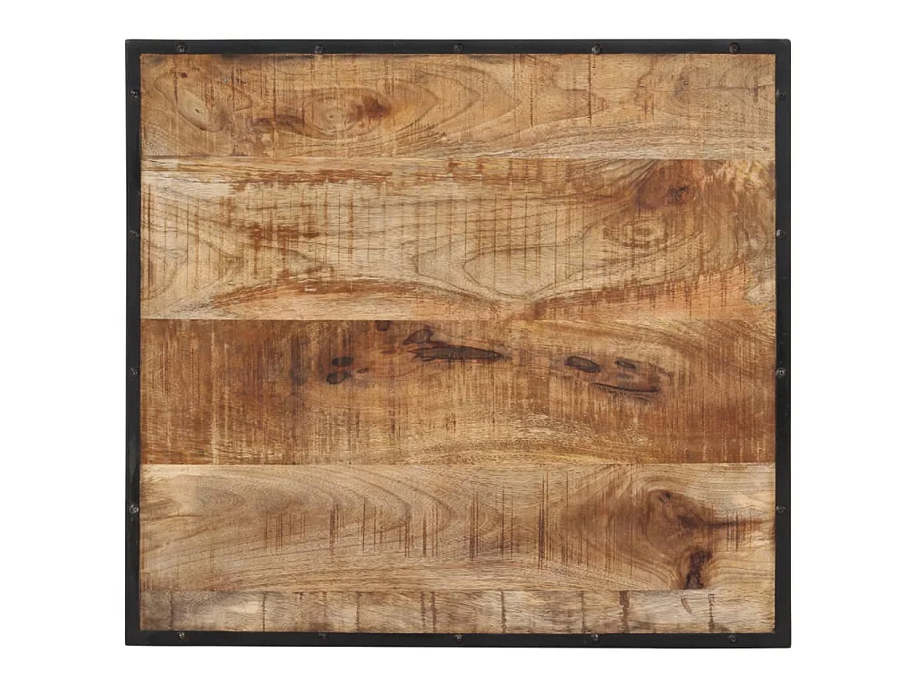 Ensemble de bar 3 pcs bois de manguier brut massif et métal