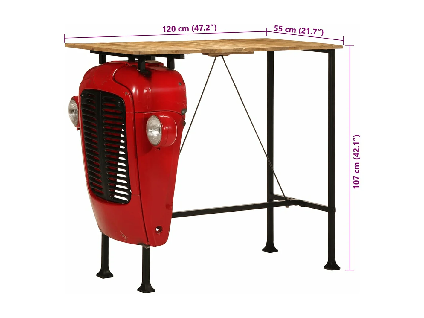 5 pcs conjunto de bar madeira de mangueira maciça