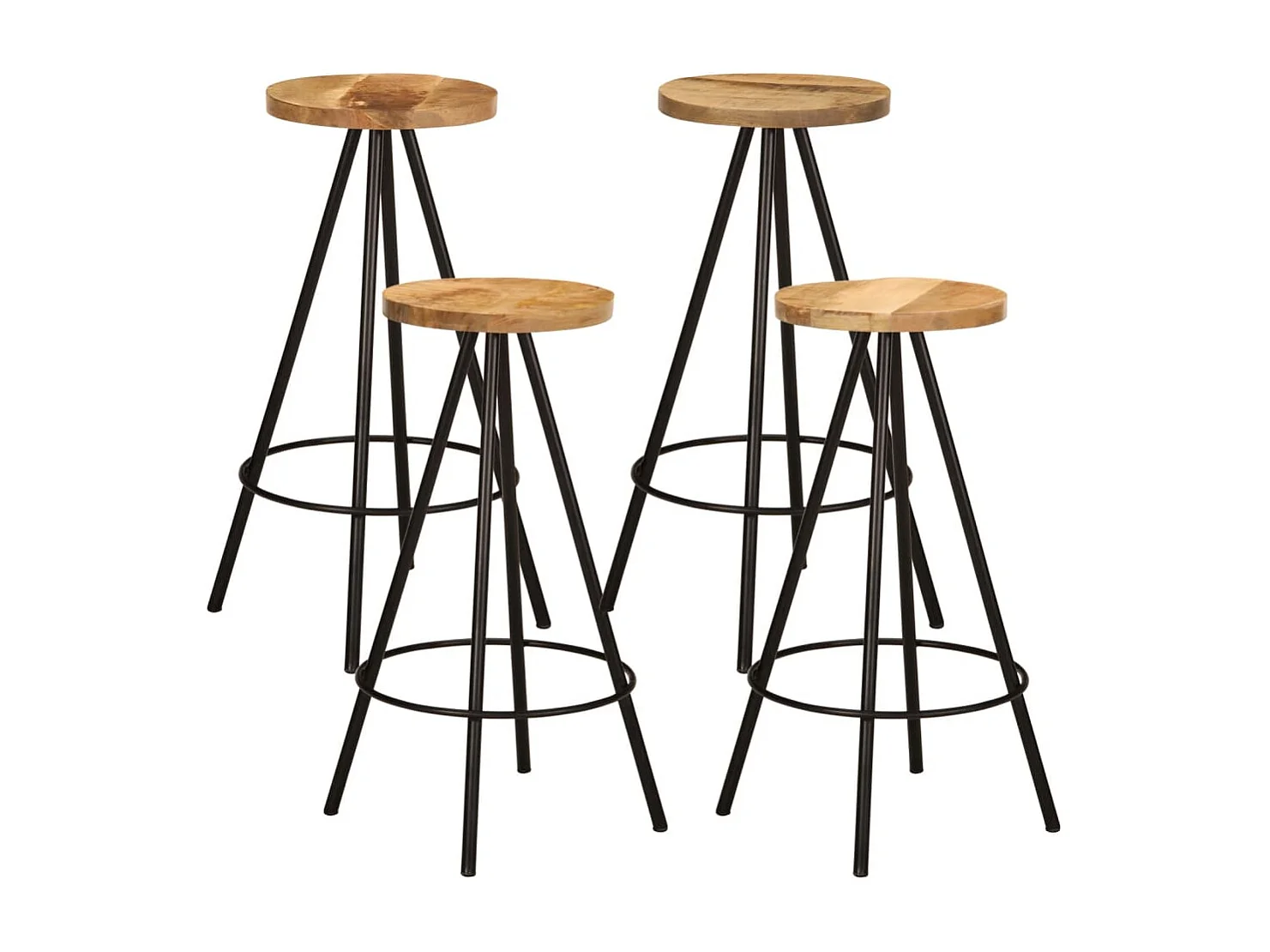 Set da Bar 5 pz in Legno Massello di Mango