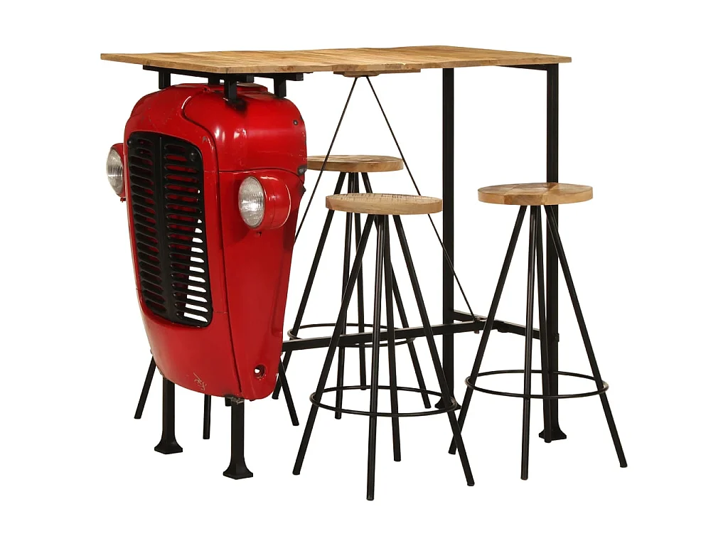 Ensemble de bar 5 pcs bois de manguier massif
