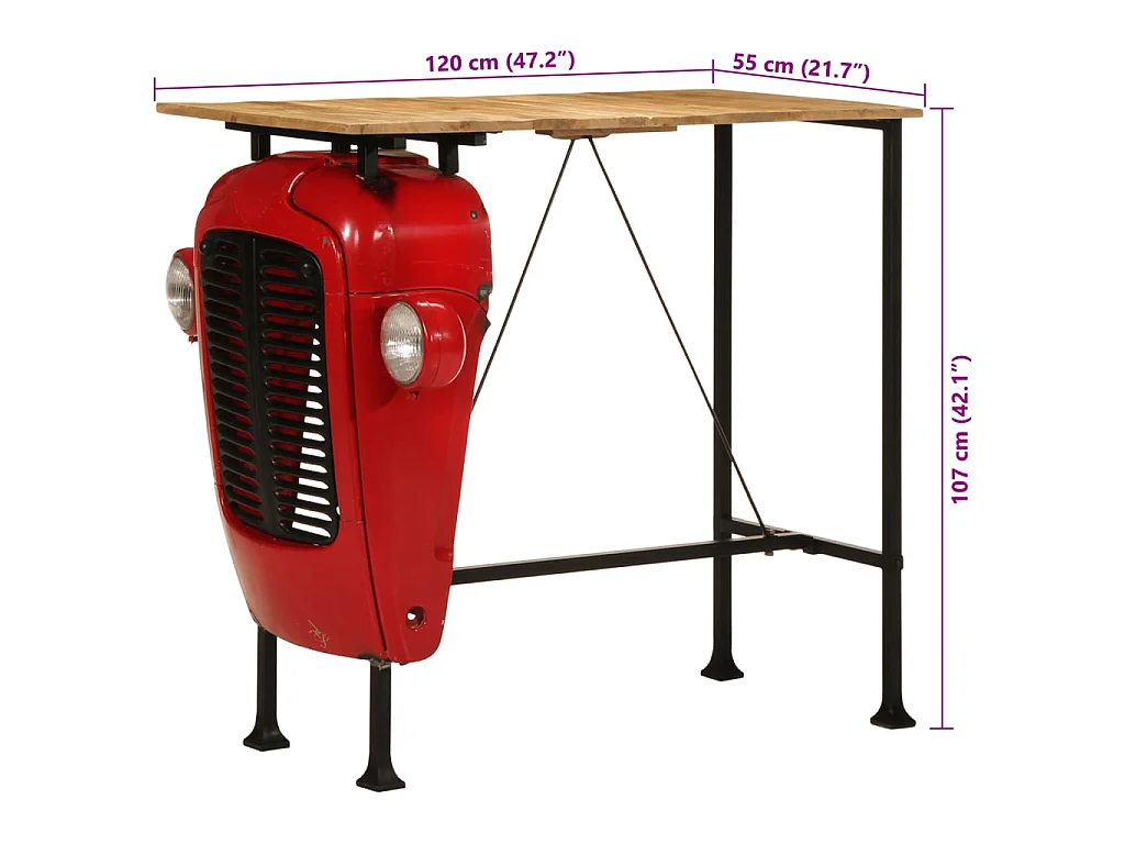 Ensemble de bar 5 pcs bois de manguier massif