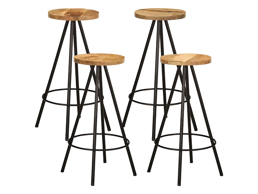 Ensemble de bar 5 pcs bois de manguier massif