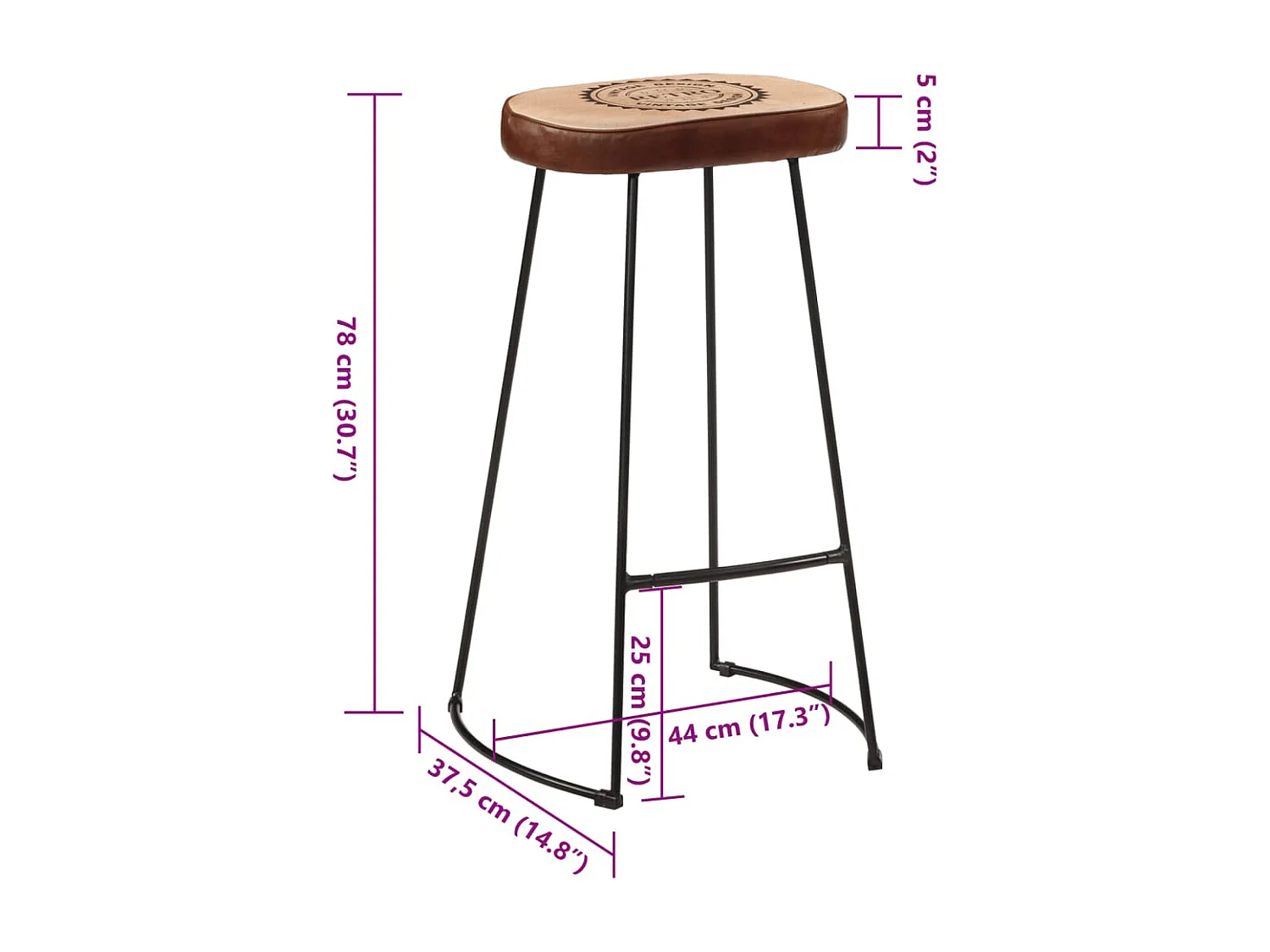 5 pcs conj. de bar madeira de mangueira áspera maciça e metal