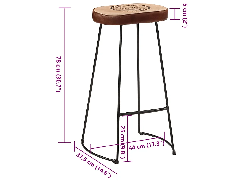 Ensemble de bar 5 pcs bois de manguier brut massif et métal