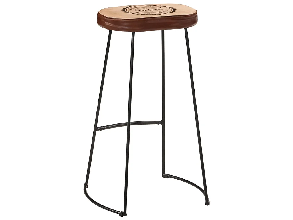 Ensemble de bar 5 pcs bois de manguier brut massif et métal